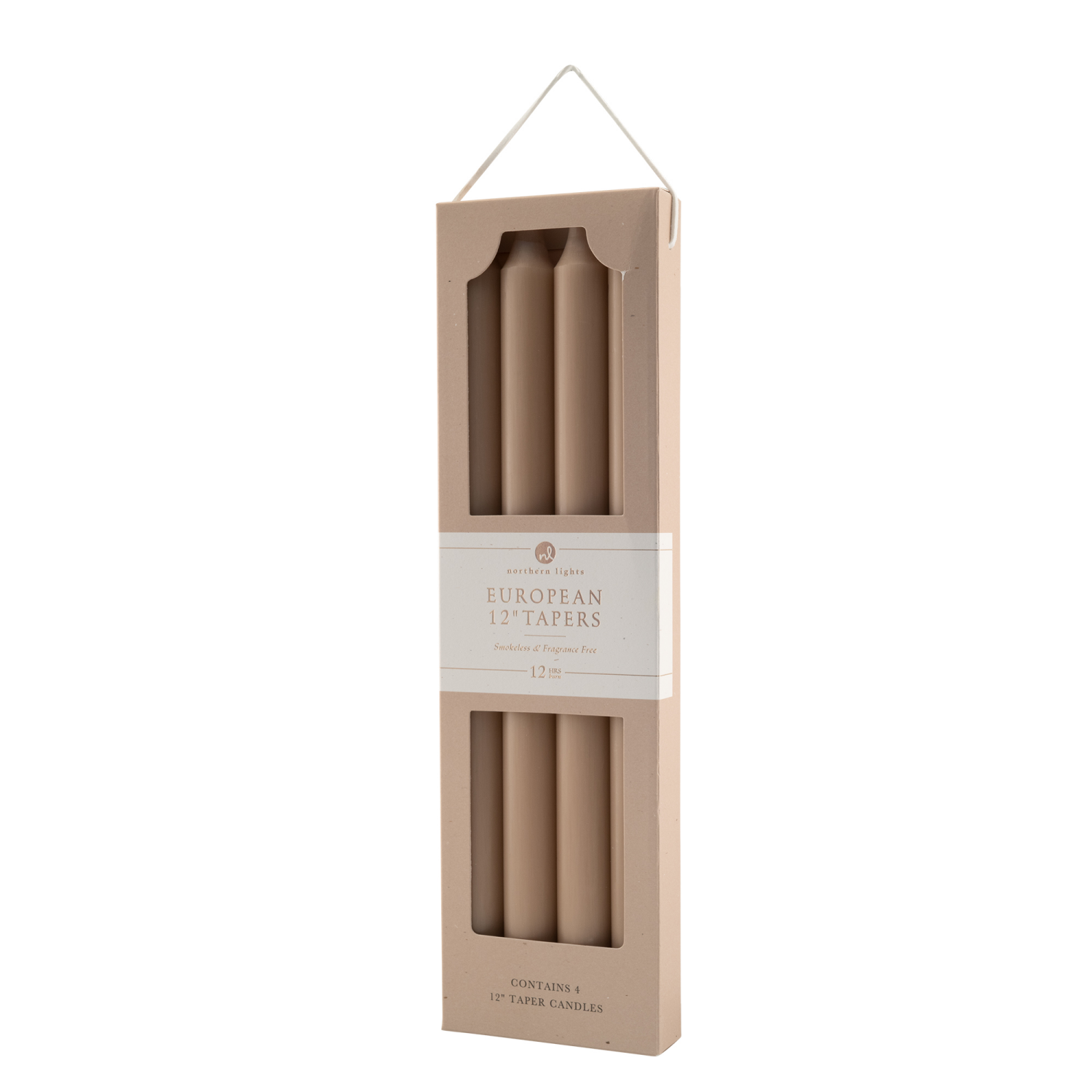 slide 3 of 3, Northern Lights 12" Taper, Tan 4pk, 4 ct