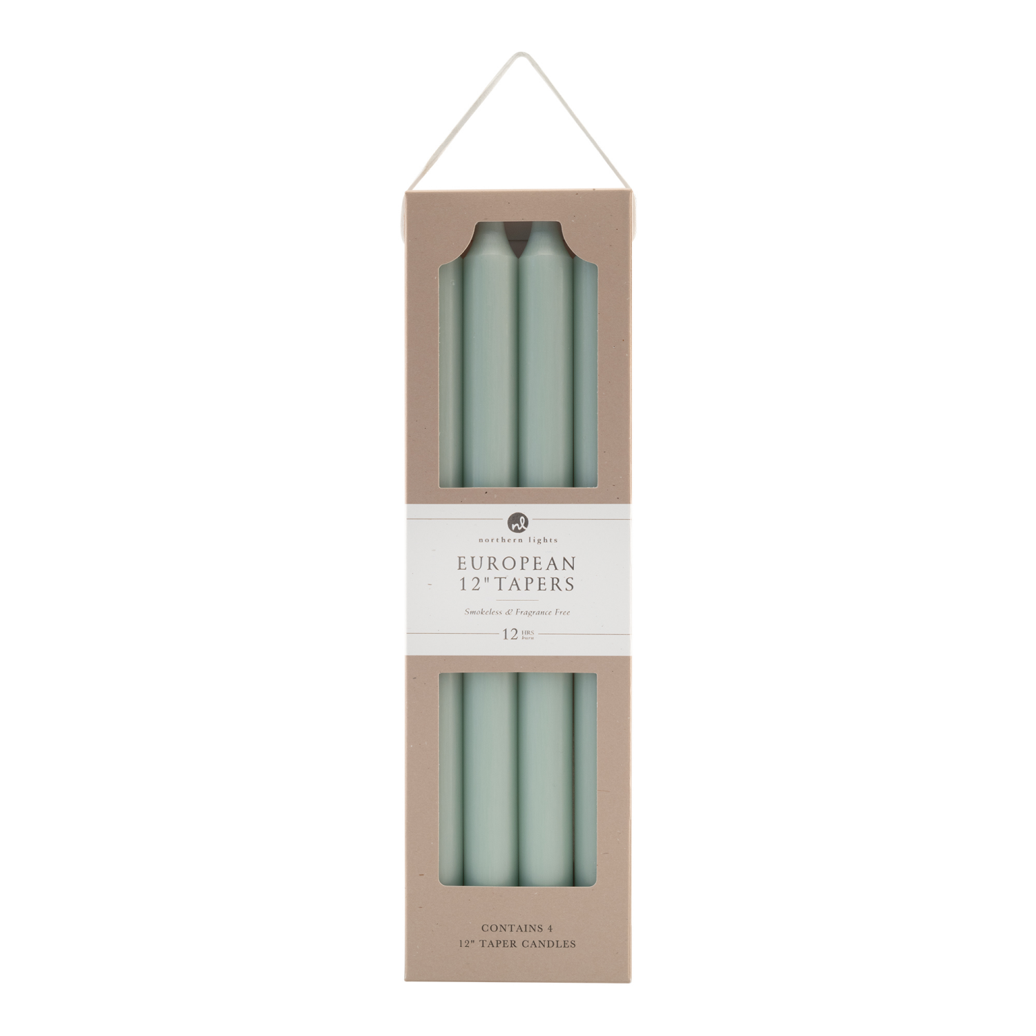 slide 1 of 3, Northern Lights 12" Taper, Pistachio 4pk, 4 ct