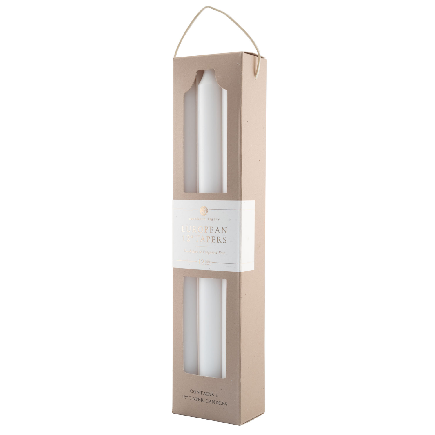 slide 3 of 3, NORTHERN LIGHTS N Lights 12in Taper White 6pk, 6 ct