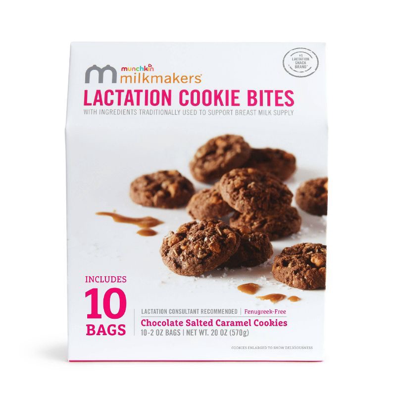 slide 1 of 6, Munchkin Milkmakers Lactation Cookie Bites - Chocolate Salted Caramel - 20oz/10ct, 10 ct; 20 oz