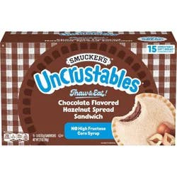 Smucker's Uncrustables Chocolate Flavored Hazelnut Spread Frozen Sandwich - 27oz/15ct