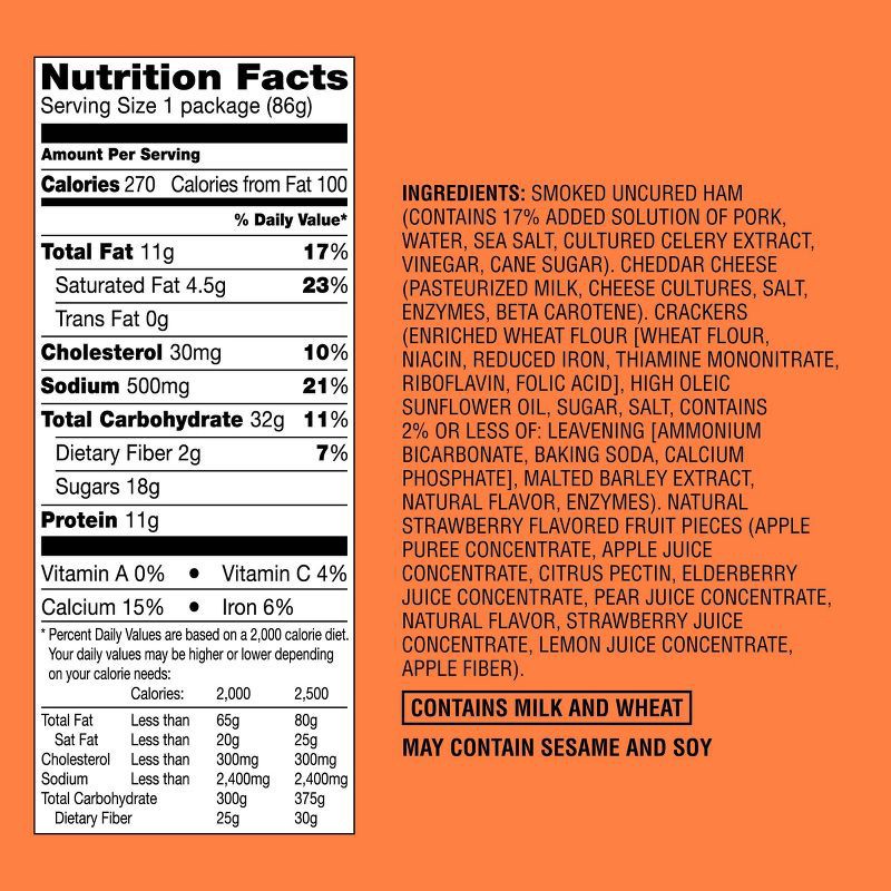 slide 4 of 4, Uncured Ham & Cheddar Cheese Lunch Kit - 3oz - Good & Gather™, 3 oz