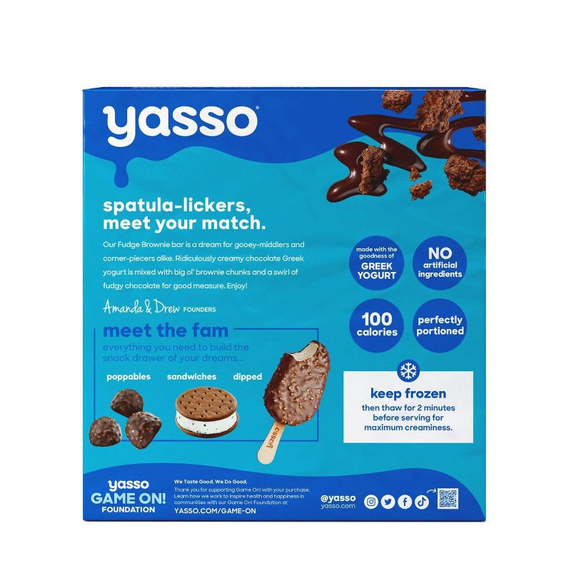 slide 2 of 6, Yasso Frozen Greek Yogurt - Fudge Brownie Bars - 4ct, 4 ct