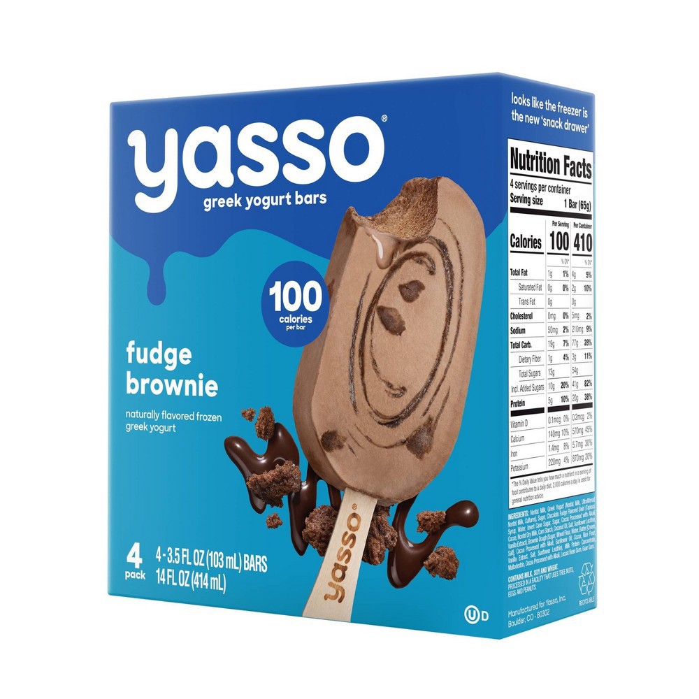 Yasso Frozen Greek Yogurt - Fudge Brownie Bars - 4ct 4 ct | Shipt
