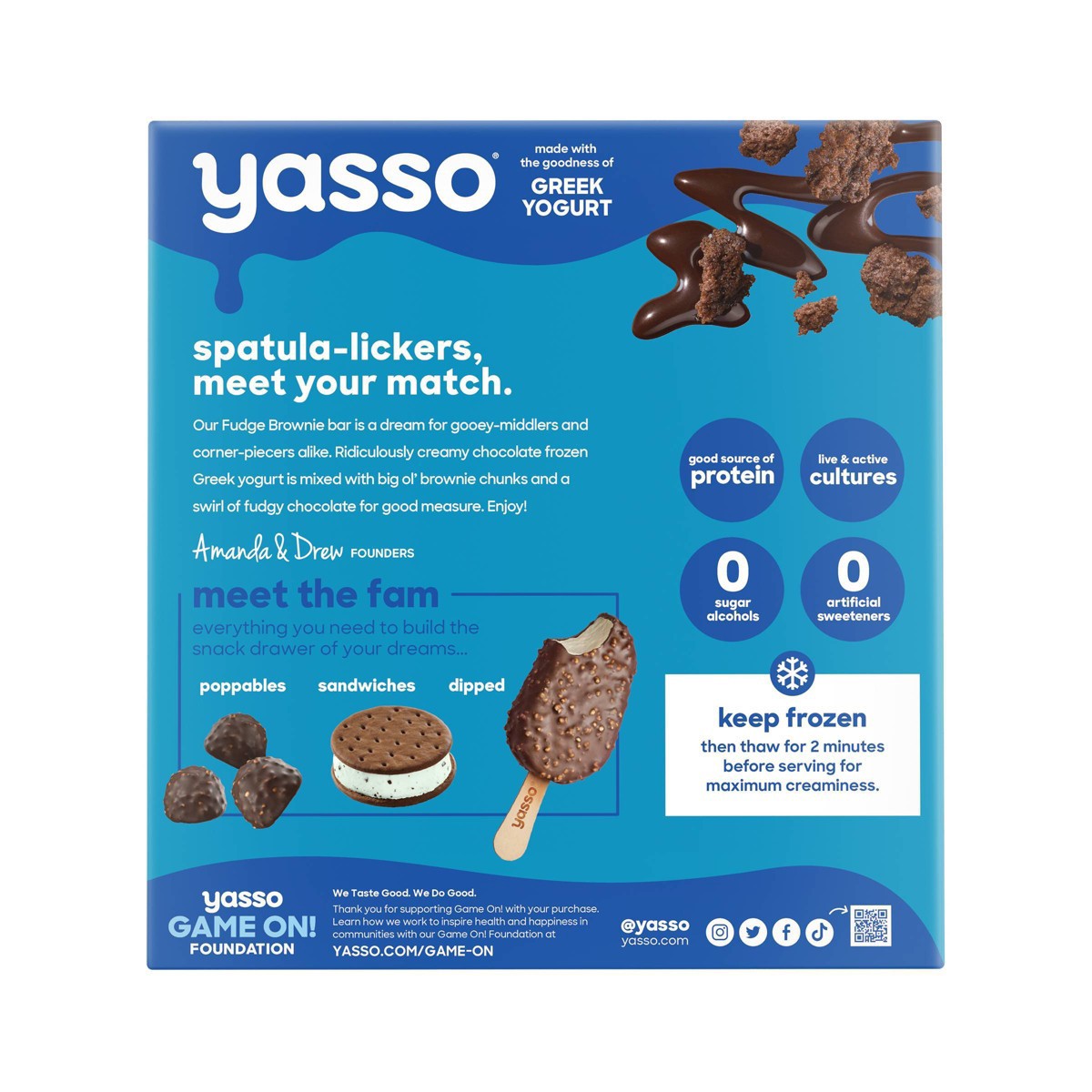 Yasso Frozen Greek Yogurt Fudge Brownie Bars 4ct 4 ct Shipt