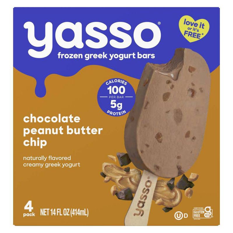 slide 2 of 8, Yasso Frozen Greek Yogurt - Chocolate Peanut Butter Chip Bars - 4ct, 4 ct