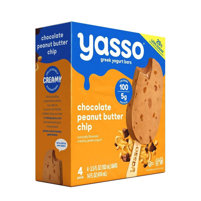 slide 3 of 6, Yasso Frozen Greek Yogurt - Chocolate Peanut Butter Chip Bars - 4ct, 4 ct