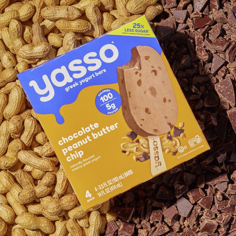 slide 8 of 8, Yasso Frozen Greek Yogurt - Chocolate Peanut Butter Chip Bars - 4ct, 4 ct