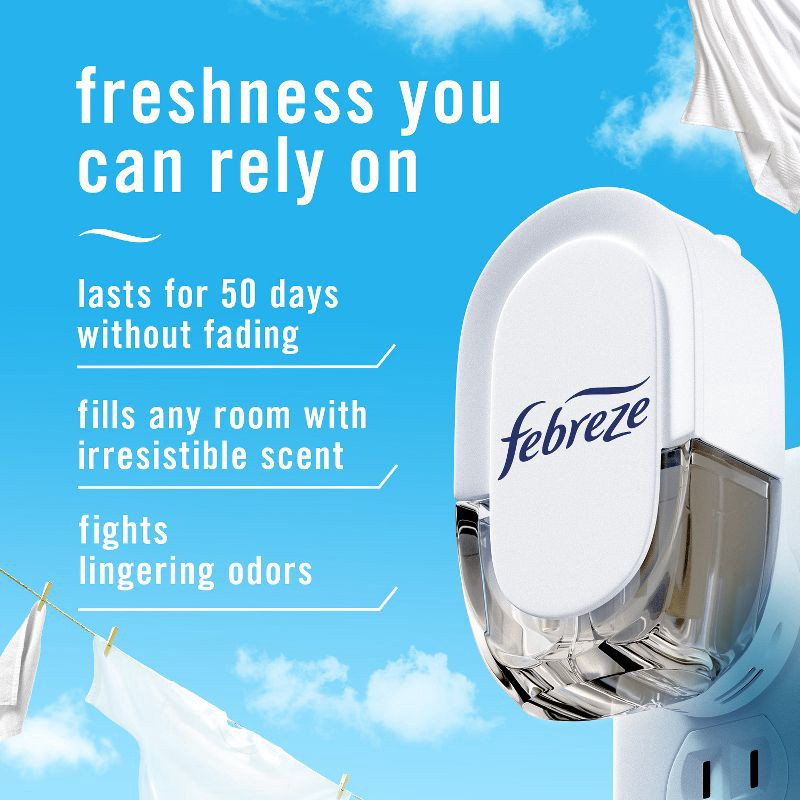 slide 2 of 15, Febreze Odor-Fighting Fade Defy Plug Air Freshener Refill - Linen & Sky - 2.63 fl oz/3pk, 3 ct; 2.63 fl oz