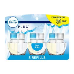 Febreze Odor-Fighting Fade Defy Plug Air Freshener Refill - Linen & Sky - 2.63 fl oz/3pk