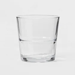 12.85 fl oz Glass Stackable Short Tumbler - Threshold™: Contemporary Clear Drinkware, Dishwasher-Safe, BPA & Lead-Free