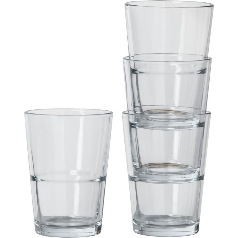 slide 5 of 6, 16.4 fl oz Glass Stackable Tall Tumblers Set of 6 - Threshold™: Drinking Glasses, Dishwasher-Safe, BPA & Lead-Free, 16.4 fl oz