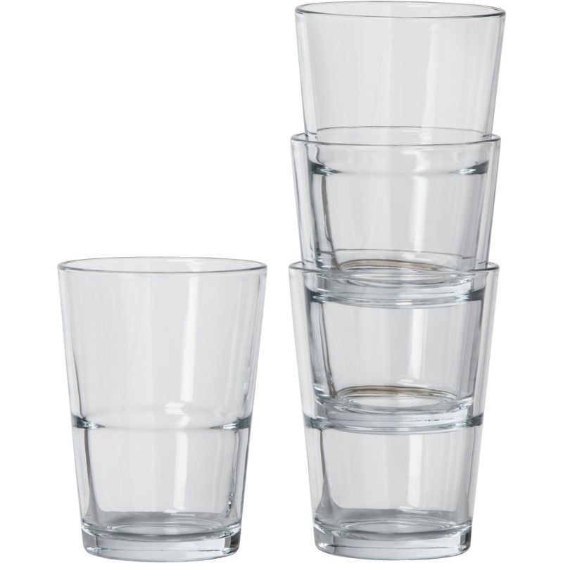 16.4oz Glass Stackable Tall Tumblers Set of 6 - Threshold