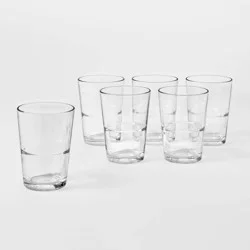 16.4 fl oz Glass Stackable Tall Tumblers Set of 6 - Threshold™: Drinking Glasses, Dishwasher-Safe, BPA & Lead-Free