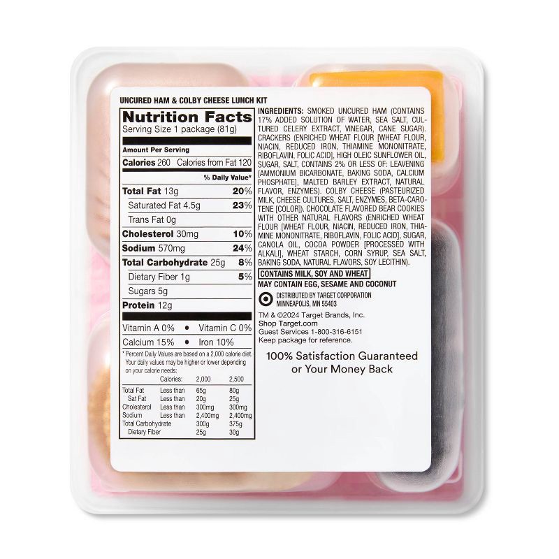 slide 2 of 3, Uncured Ham & Colby Cheese Lunch Kit - 2.9oz - Good & Gather™, 2.9 oz