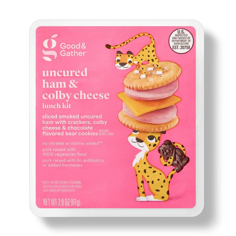 slide 1 of 3, Uncured Ham & Colby Cheese Lunch Kit - 2.9oz - Good & Gather™, 2.9 oz