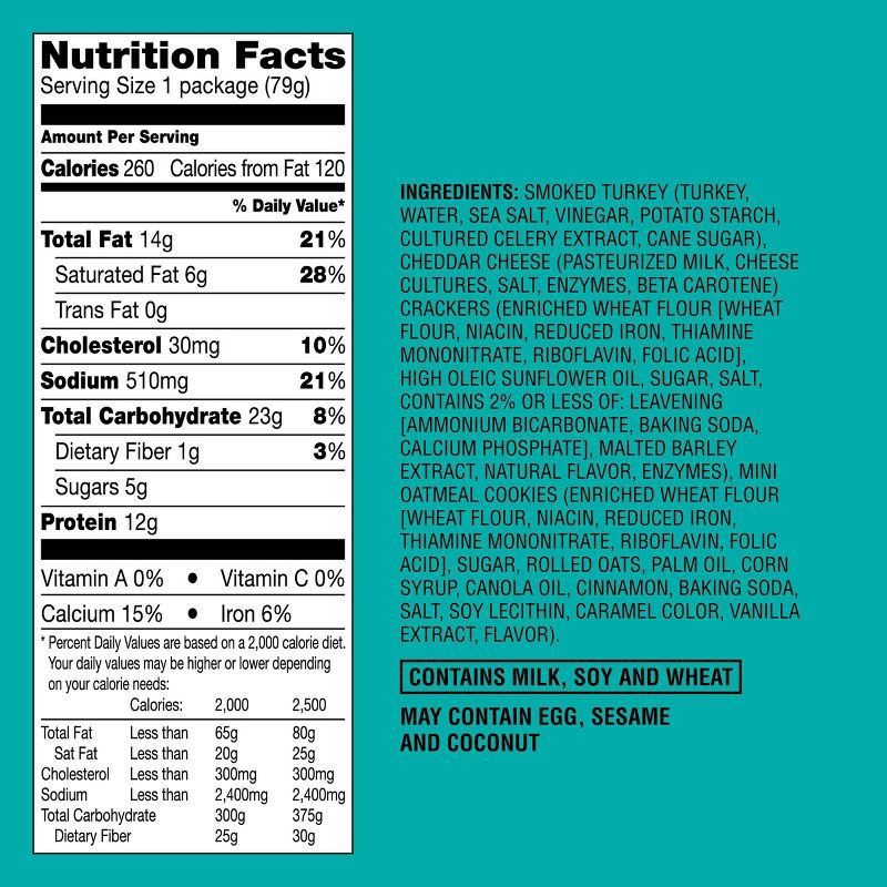 slide 4 of 4, Smoked Turkey & Cheddar Cheese Lunch Kit - 2.8oz - Good & Gather™, 2.8 oz