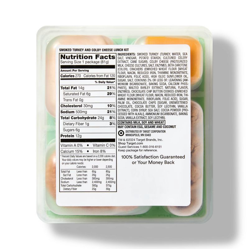 slide 2 of 4, Smoked Turkey & Colby Cheese Lunch Kit - 2.9oz - Good & Gather™, 2.9 oz