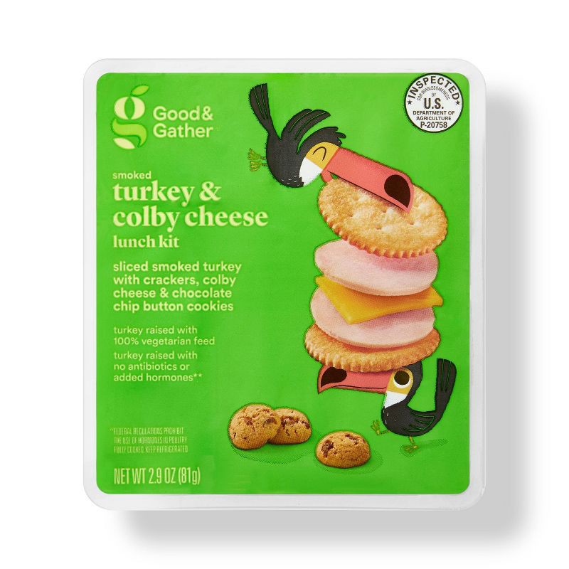 slide 1 of 4, Smoked Turkey & Colby Cheese Lunch Kit - 2.9oz - Good & Gather™, 2.9 oz