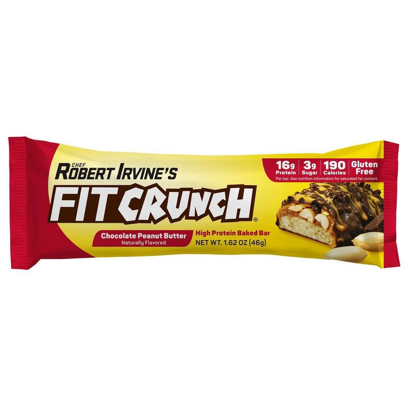 slide 3 of 5, FITCRUNCH Chocolate Peanut Butter Baked Snack Bar - 4ct, 4 ct