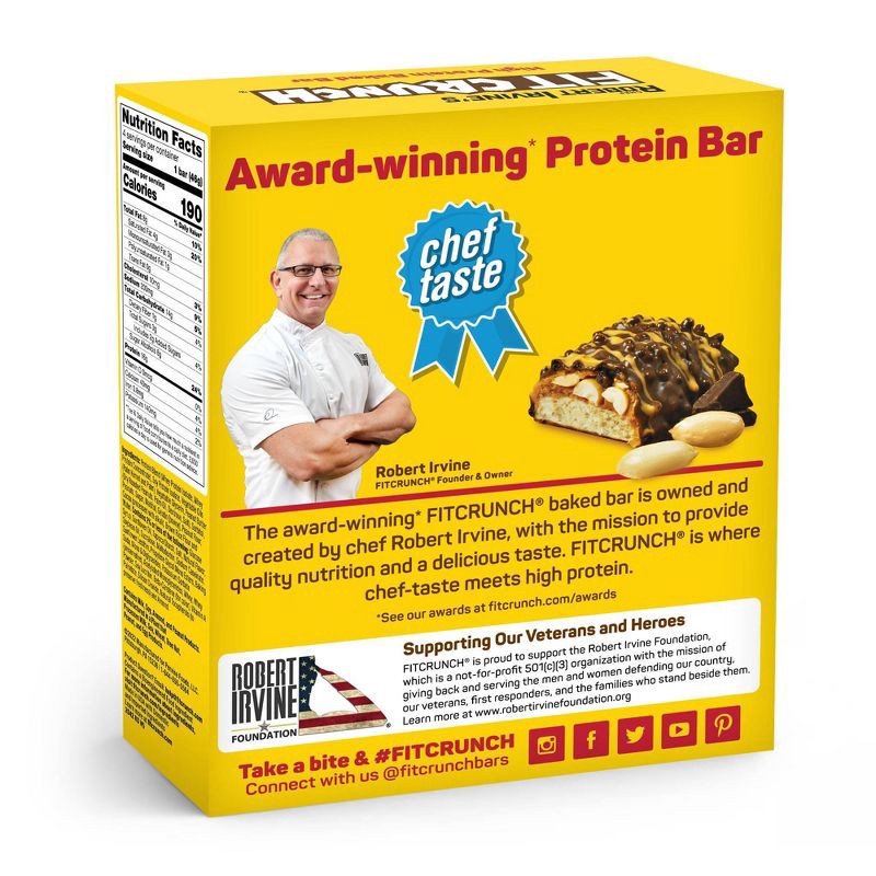 slide 4 of 5, FITCRUNCH Chocolate Peanut Butter Baked Snack Bar - 4ct, 4 ct