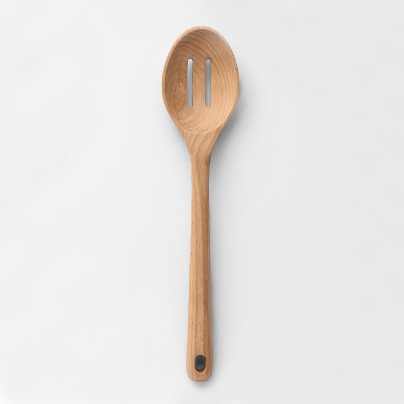 slide 1 of 1, Beech Wood Slotted Spoon - Made By Design, 1 ct