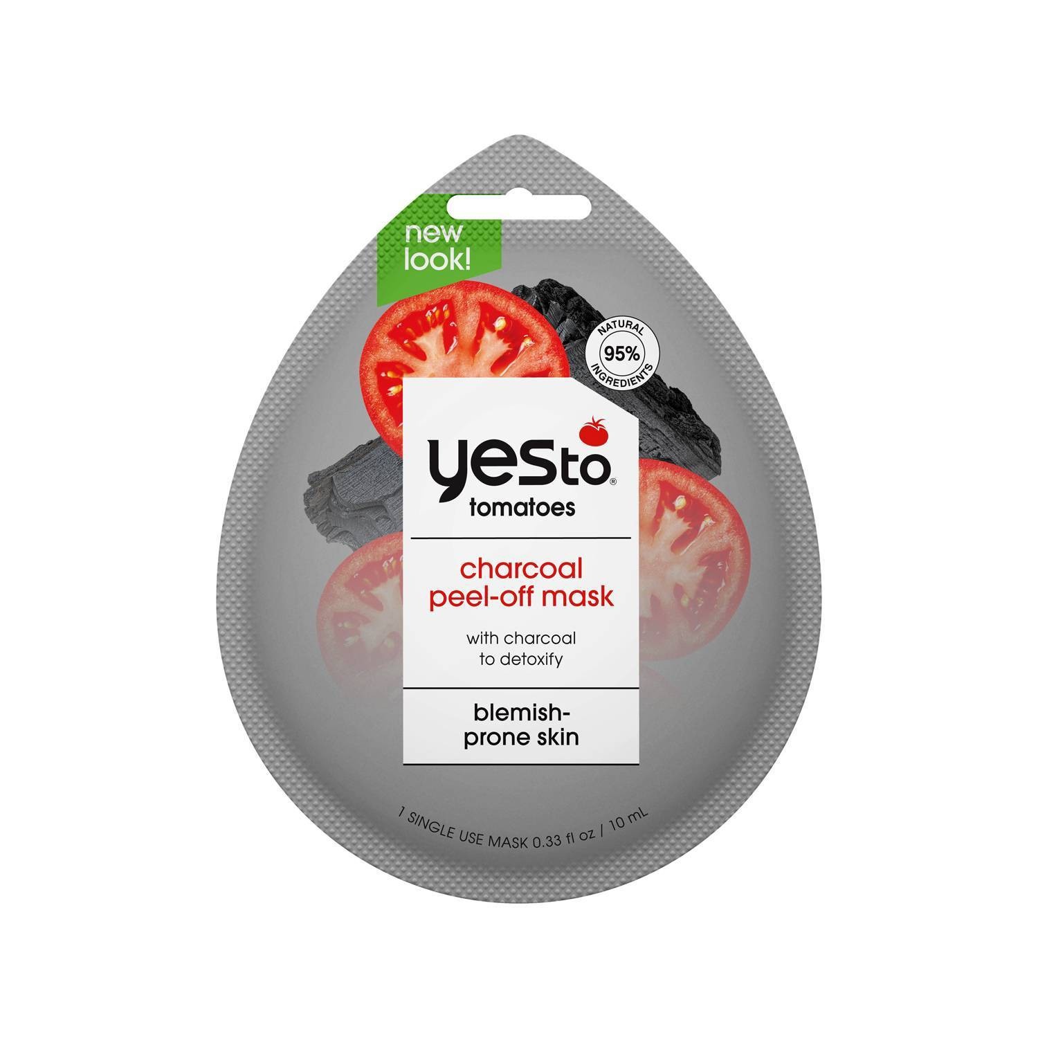 slide 1 of 1, Yes To Tomatoes Detoxifying Charcoal Peel Off Single Use Face Mask - 0.33 fl oz, 0.33 fl oz