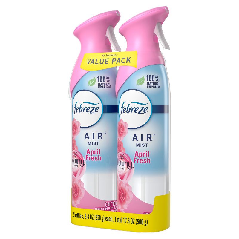 slide 11 of 12, Febreze Aerosol Room Spray Air Freshener with Downy - April Fresh - 17.6oz/2pk, 2 ct; 17.6 oz