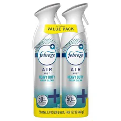 Febreze Air Mist Odor-Fighting Heavy Duty Air Freshener - Crisp Clean - 16.2oz/2pk