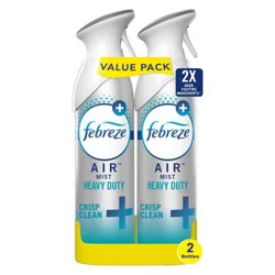 Febreze Odor-Fighting Heavy Duty Air Freshener - Crisp Clean - 17.6oz/2pk