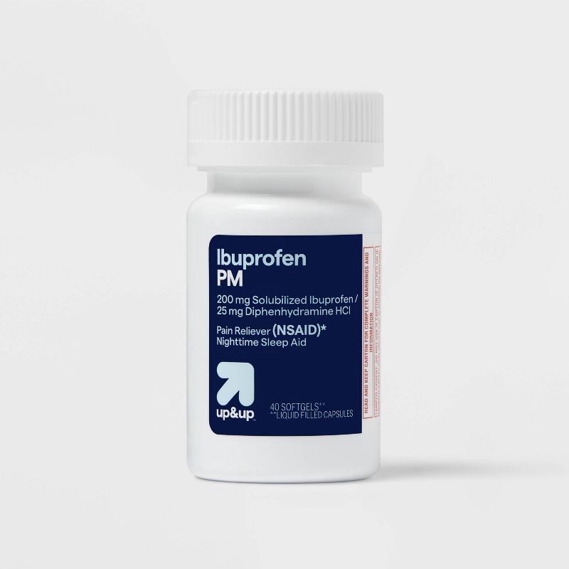 slide 4 of 5, Ibuprofen (NSAID) PM Pain Reliever & Nighttime Sleep Aid Softgels - 40ct - up&up™, 40 ct