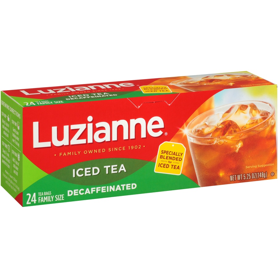 slide 2 of 8, Luzianne Decaffeinated Iced Tea Family Size Bags, 24 ct