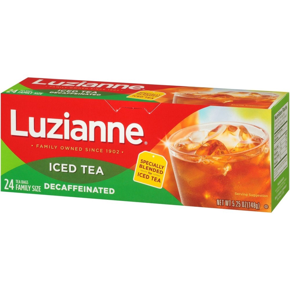 slide 3 of 5, Luzianne Decaffeinated Iced Tea Family Size Bags, 24 ct
