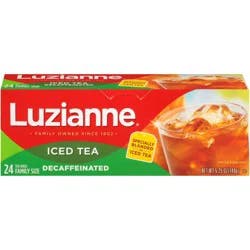 Luzianne Decaffeinated Iced Tea Family Size 24 Tea Bags
