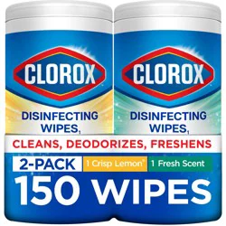 Clorox 2 -Count Fresh Scent/Lemon Fresh Disinfectant Wipes All-Purpose Cleaner 2 -Pack