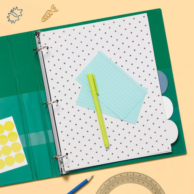 slide 2 of 3, 1" 3 Ring Binder Clear View Green - up&up™, 1 ct