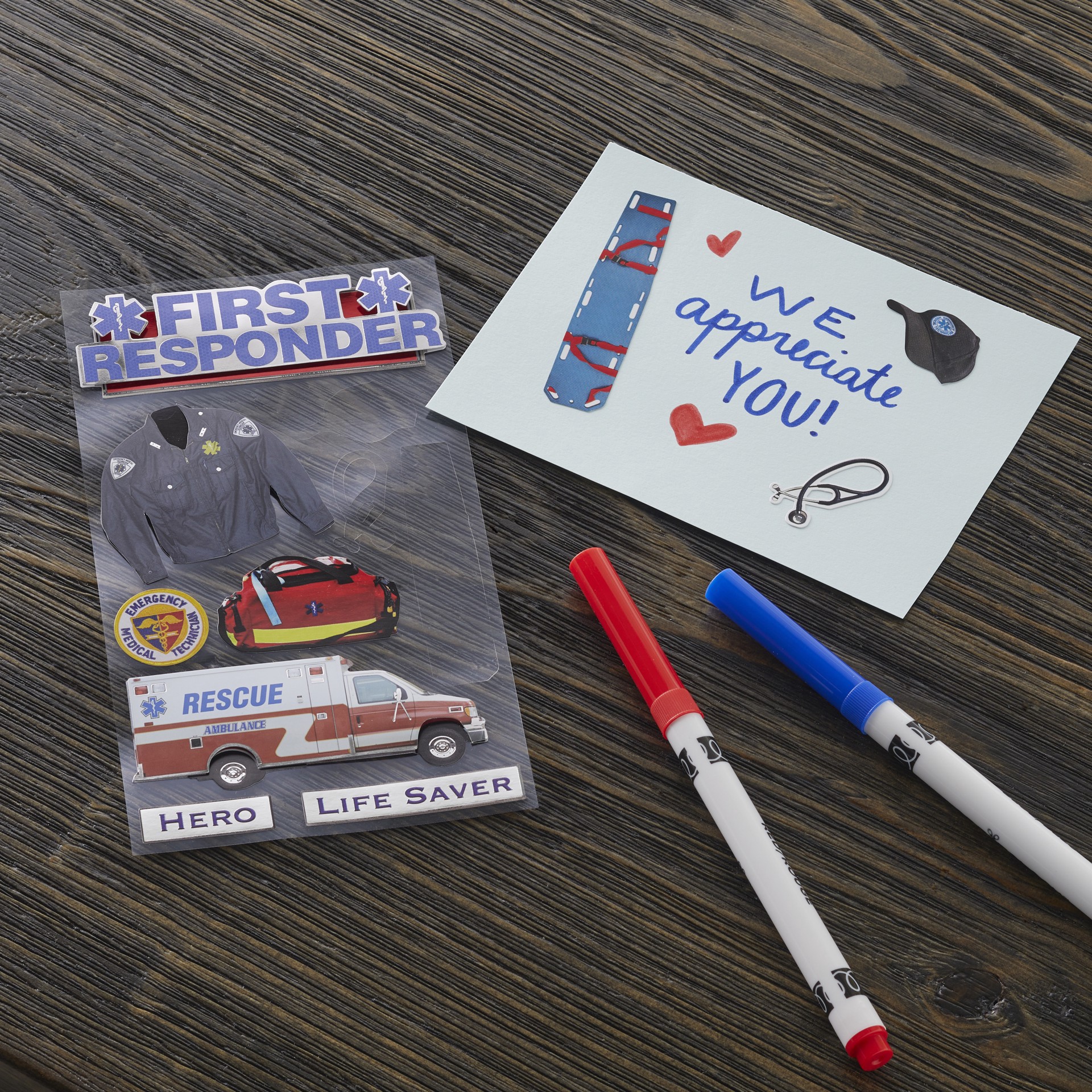 slide 2 of 6, E.m.t. Dimensional Stickers By Recollections, 3.875 in x 6.875 in