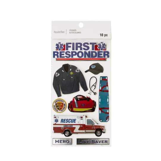 slide 1 of 6, E.m.t. Dimensional Stickers By Recollections, 3.875 in x 6.875 in