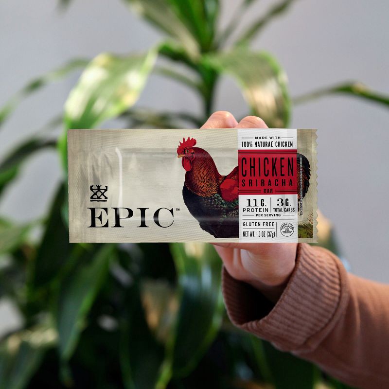 slide 3 of 10, EPIC Chicken Sriracha Nutrition Bar - 6oz 4ct, 4 ct; 6 oz