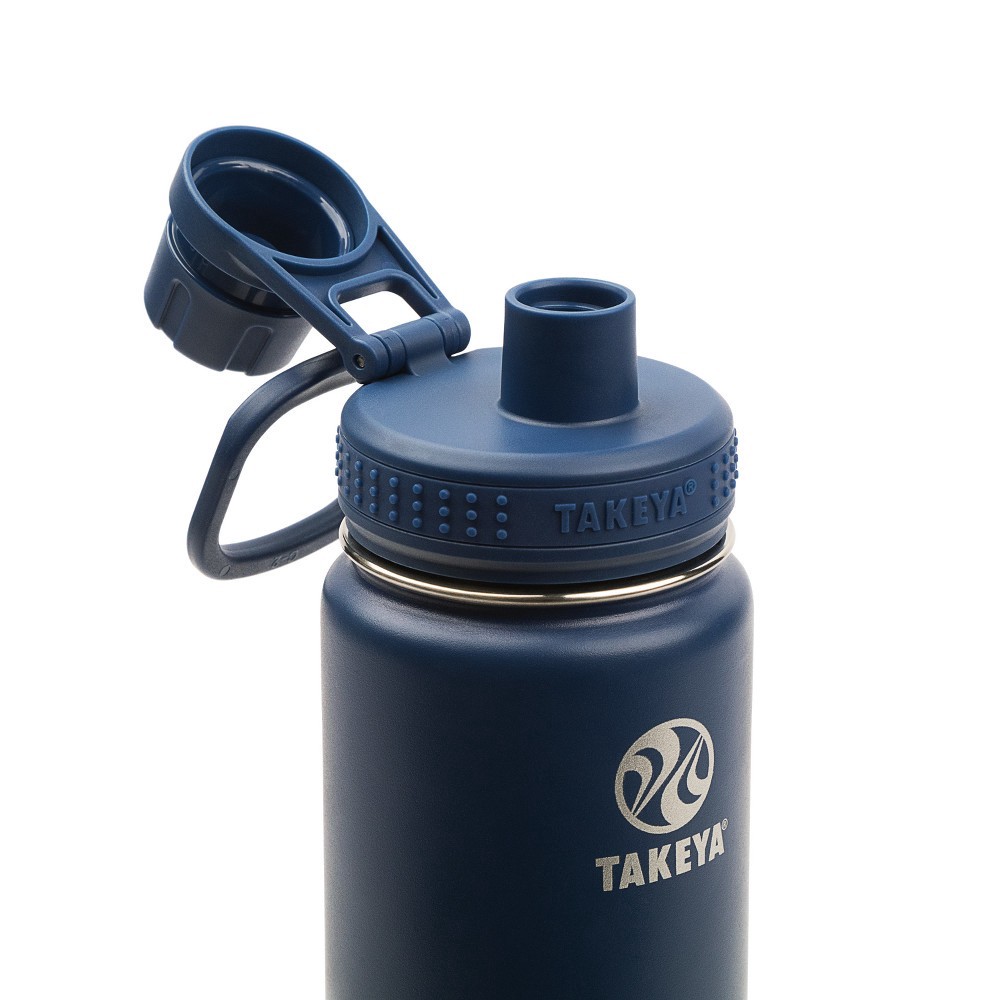 slide 2 of 5, Takeya 18oz Actives Insulated Stainless Steel Water Bottle with Spout Lid - Midnight, 1 ct