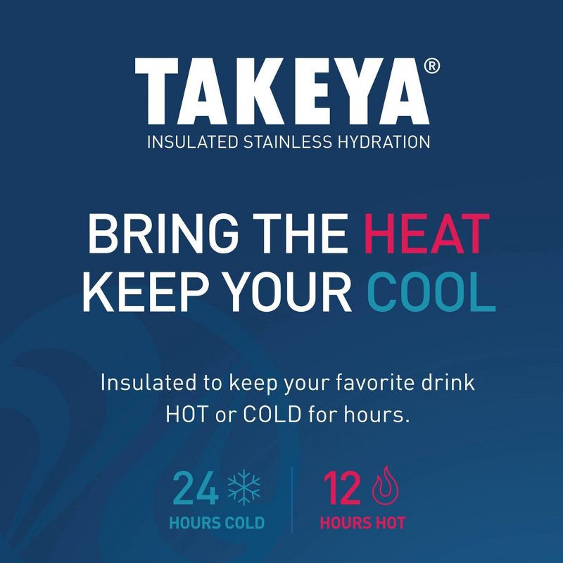 slide 7 of 7, Takeya 18oz Actives Insulated Stainless Steel Water Bottle with Spout Lid - Midnight, 1 ct