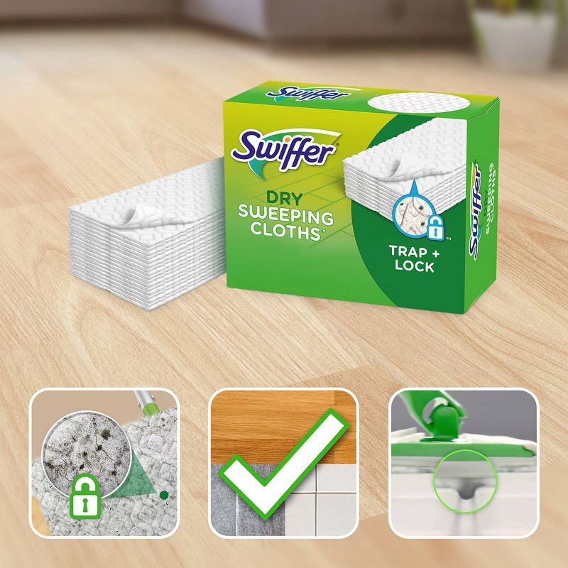 slide 2 of 7, Swiffer Sweeper Heavy Duty Multi-Surface Dry Cloth Refills for Floor Sweeping and Cleaning - Unscented - 20ct, 20 ct