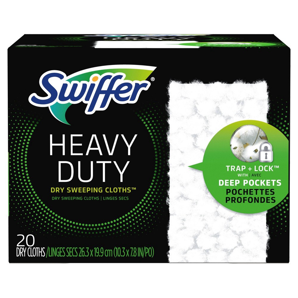 slide 6 of 6, Swiffer Sweeper Heavy Duty Multi-Surface Dry Cloth Refills for Floor Sweeping and Cleaning - 20ct, 20 ct