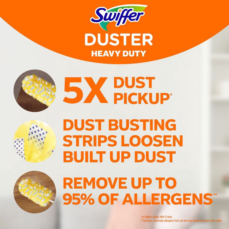 slide 2 of 14, Swiffer Dusters Heavy Duty Super Extendable Handle Dusting Kit(Extension Pole, Extendable Handle,4 Duster Refill) - 4ct, 4 ct