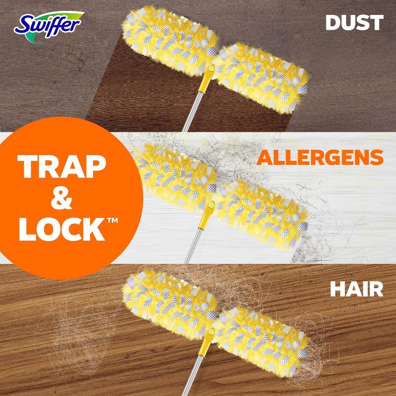 slide 8 of 14, Swiffer Dusters Heavy Duty Super Extendable Handle Dusting Kit(Extension Pole, Extendable Handle,4 Duster Refill) - 4ct, 4 ct