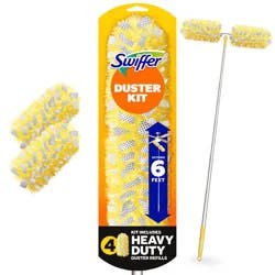 Swiffer Dusters Heavy Duty Super Extendable Handle Dusting Kit (Extension Pole, Extendable Handle, 4 Duster Refill) - 5pc
