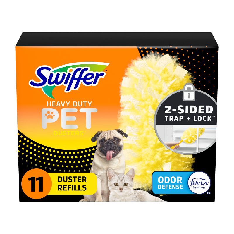 slide 1 of 12, Swiffer Dusters, Pet Heavy Duty Refills with Febreze Odor Defense - Unscented - 11ct, 11 ct