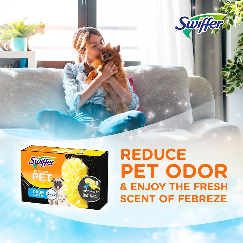 slide 4 of 12, Swiffer Dusters, Pet Heavy Duty Refills with Febreze Odor Defense - Unscented - 11ct, 11 ct