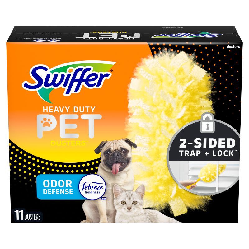 slide 10 of 12, Swiffer Dusters, Pet Heavy Duty Refills with Febreze Odor Defense - Unscented - 11ct, 11 ct