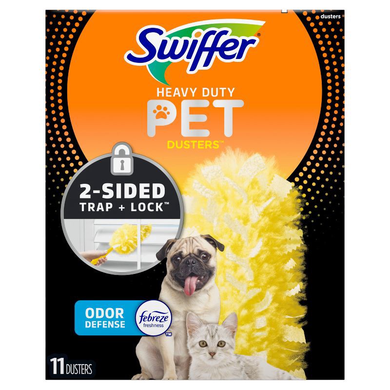 slide 11 of 12, Swiffer Dusters, Pet Heavy Duty Refills with Febreze Odor Defense - Unscented - 11ct, 11 ct